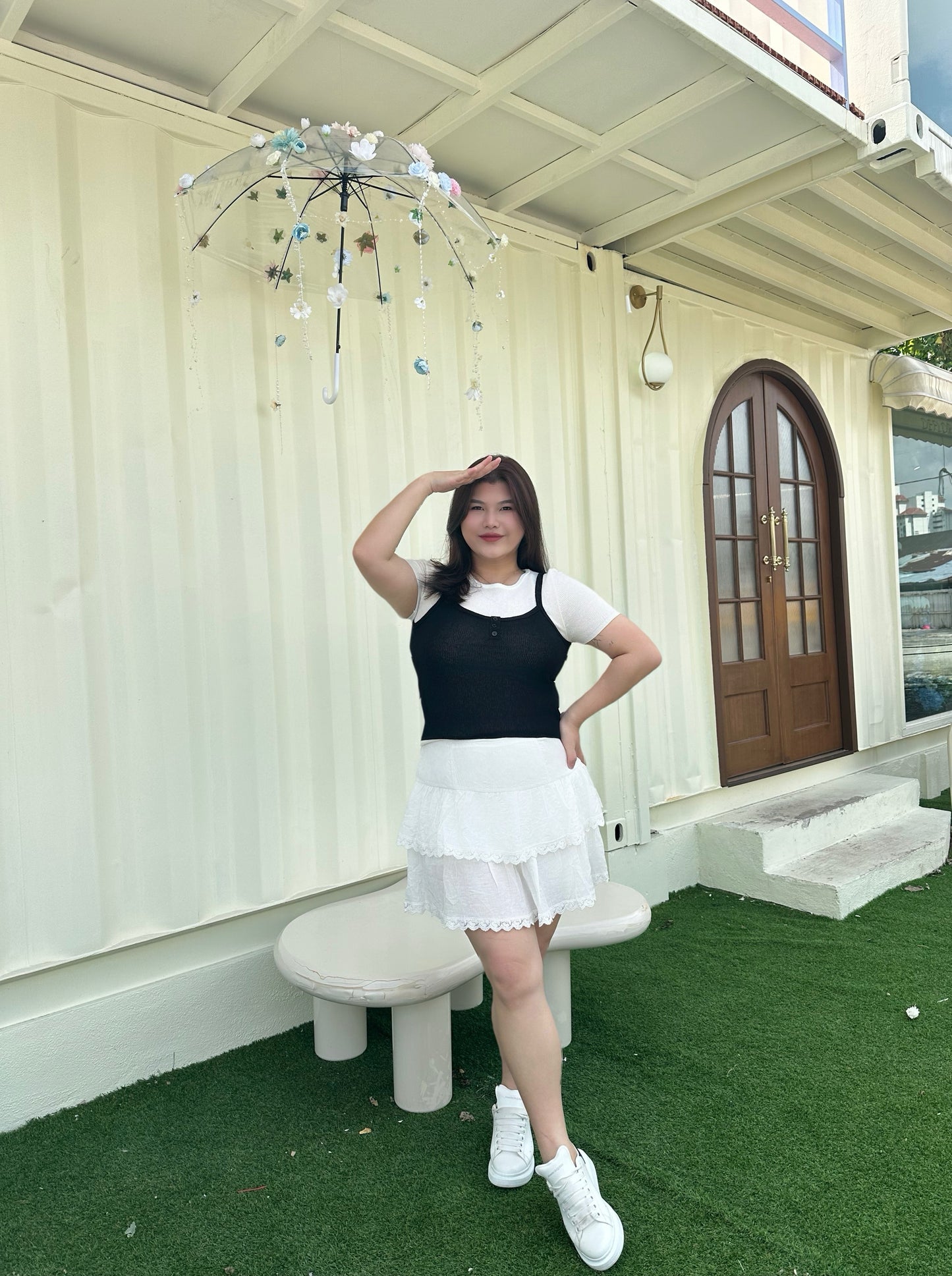 White Ballet Zip Skirt